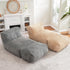 Ergonomic Bean Bag Chaise Lounger with Vertical Plush Fabric and High-Density Foam for Living Room Reading, Napping, and TV Watching (Grey)