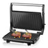 Versatile Electric Grill and Panini Press with Brushed Stainless Steel Lid, Double-Sided Non-Stick Plates, 180° Flattening Design for Steaks, Sandwiches, Breakfast Meats, Vegetables, and Indoor Grilling (Silver)