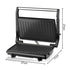 Versatile Electric Grill and Panini Press with Brushed Stainless Steel Lid, Double-Sided Non-Stick Plates, 180° Flattening Design for Steaks, Sandwiches, Breakfast Meats, Vegetables, and Indoor Grilling (Silver)