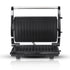 Versatile Electric Grill and Panini Press with Brushed Stainless Steel Lid, Double-Sided Non-Stick Plates, 180° Flattening Design for Steaks, Sandwiches, Breakfast Meats, Vegetables, and Indoor Grilling (Silver)
