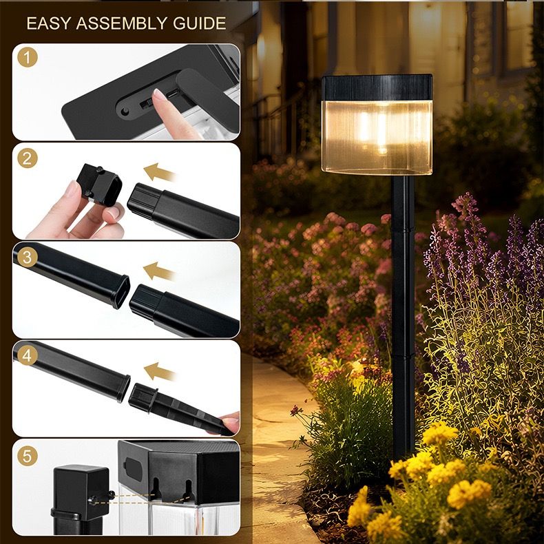 Solar Powered Outdoor Wall Lamp with Radar Motion Sensor, Dual Installation as Wall Mount or Ground Spike, Rechargeable Garden Path Light, Warm White Glow for Patio, Lawn, and Entryway Illumination (White Light, 2PCS)