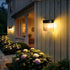 Solar Powered Outdoor Wall Lamp with Radar Motion Sensor, Dual Installation as Wall Mount or Ground Spike, Rechargeable Garden Path Light, Warm White Glow for Patio, Lawn, and Entryway Illumination (White Light, 2PCS)