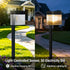 Solar Powered Outdoor Wall Lamp with Radar Motion Sensor, Dual Installation as Wall Mount or Ground Spike, Rechargeable Garden Path Light, Warm White Glow for Patio, Lawn, and Entryway Illumination (White Light, 4PCS)