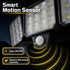 120-LED Solar Motion Sensor Outdoor Wall Light, 3 Adjustable Heads with 270° Coverage, 800 Lumens Super Bright, 3 Modes Security Lighting for Garage, Yard, Pathway and Fence (1PCS)