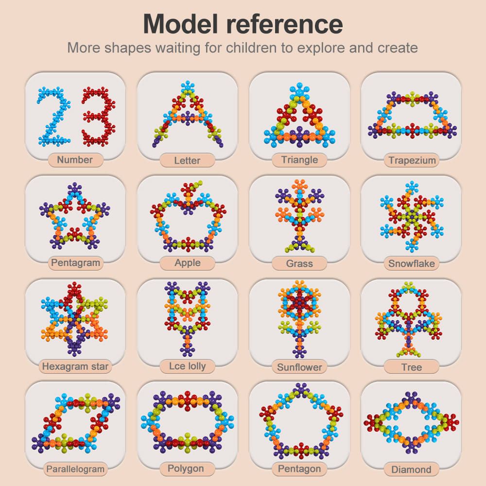 3D Plum Blossom Building Blocks for Kids – DIY Creative Puzzle Toy for Ages 3+ with 112, 302, or 902 Pieces, Safe Plastic, Reusable Storage Bag, and Idea Guide for Endless Fun (902PCS)