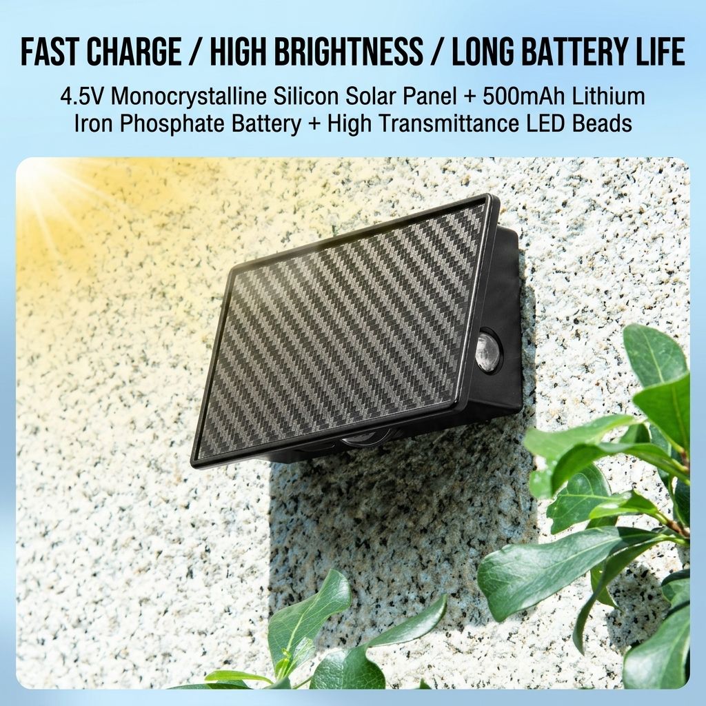 Solar Powered Triple-Sided Wall Light, 10-Pack Warm White, 5 Modes, Dusk-to-Dawn