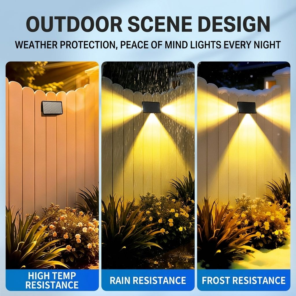 Solar Powered Triple-Sided Wall Light, 10-Pack Warm White, 5 Modes, Dusk-to-Dawn