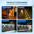 Solar Powered Triple-Sided Wall Light, 10-Pack Warm White, 5 Modes, Dusk-to-Dawn
