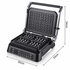 Two-in-One Electric Grill and Sandwich Maker with Interchangeable Non-Stick Plates, 180-Degree Flip-Open Design for Steaks, Paninis, Waffles, and Breakfast Favorites in Home Kitchens (Black)