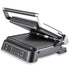 Two-in-One Electric Grill and Sandwich Maker with Interchangeable Non-Stick Plates, 180-Degree Flip-Open Design for Steaks, Paninis, Waffles, and Breakfast Favorites in Home Kitchens (Black)