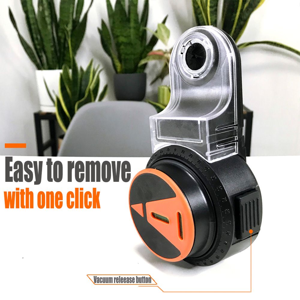Multifunctional Laser Level with Dust Collection for Drilling, 360° Adjustable Suction Mount Base, Ideal for Picture Hanging, Tile Layout, Wall and Ceiling Installation, DIY Home Improvement Projects (Black)
