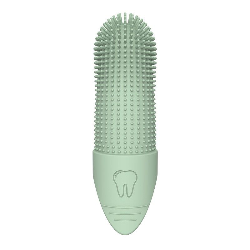 Gentle Silicone Finger Toothbrush for Cats and Dogs – Reusable, Soft 360° Bristle Design for Daily Plaque and Tartar Removal, Comfortable Pet Dental Care at Home (Green)