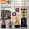 Four-in-One Electric Food Processor Blender with Multi-Function Cups for Juicing, Meat Grinding, Coffee Bean Milling and Baby Food Prep in Home Kitchens (Black)