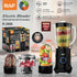 Four-in-One Electric Food Processor Blender with Multi-Function Cups for Juicing, Meat Grinding, Coffee Bean Milling and Baby Food Prep in Home Kitchens (Black)