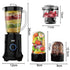 Four-in-One Electric Food Processor Blender with Multi-Function Cups for Juicing, Meat Grinding, Coffee Bean Milling and Baby Food Prep in Home Kitchens (Black)