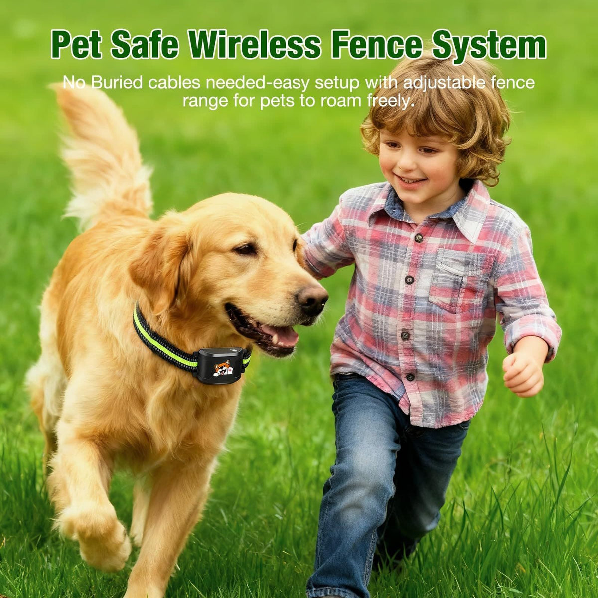 Wireless Dog Fence & Training System with 2.4GHz Remote Control, Adjustable Static Stimulation, Vibration and Beep Modes for 3 Pets, Waterproof Collar Receiver for Outdoor Yard Containment and Obedience Training (Black)