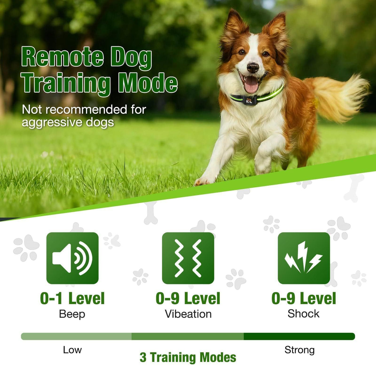 Wireless Dog Fence & Training System with 2.4GHz Remote Control, Adjustable Static Stimulation, Vibration and Beep Modes for 3 Pets, Waterproof Collar Receiver for Outdoor Yard Containment and Obedience Training (Black)