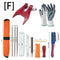 Chainsaw Chain Sharpening Kit with Roll-Up Pouch, Round Files, Flat File, Depth Gauge, Guide and Cleaning Tool for Outdoor Logging and Home Chainsaw Maintenance (F)