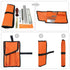 Chainsaw Chain Sharpening Kit with Roll-Up Pouch, Round Files, Flat File, Depth Gauge, Guide and Cleaning Tool for Outdoor Logging and Home Chainsaw Maintenance (F)