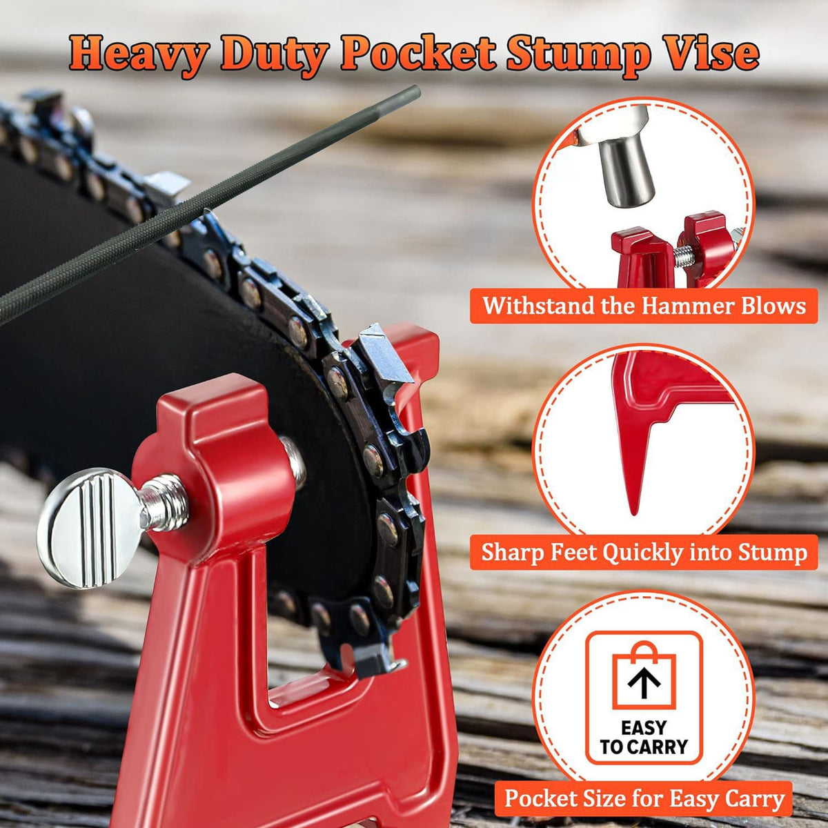 Chainsaw Chain Sharpening Kit with Roll-Up Pouch, Round Files, Flat File, Depth Gauge, Guide and Cleaning Tool for Outdoor Logging and Home Chainsaw Maintenance (F)