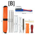 Chainsaw Chain Sharpening Kit with Roll-Up Pouch, Round Files, Flat File, Depth Gauge, Guide and Cleaning Tool for Outdoor Logging and Home Chainsaw Maintenance (F)