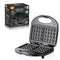 Non-Stick Dual-Sided Waffle Maker with Portable Handle, Compact Design for Effortless Homemade Breakfasts, Easy-Clean Coated Plates, and Quick Even Heating for Crispy Golden Waffles Every Time (Black)