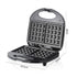 Non-Stick Dual-Sided Waffle Maker with Portable Handle, Compact Design for Effortless Homemade Breakfasts, Easy-Clean Coated Plates, and Quick Even Heating for Crispy Golden Waffles Every Time (Black)