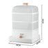 Three-Tier Electric Food Steamer with 12L Capacity, 1200W Fast Heating, Transparent Baskets for Simultaneous Cooking of Seafood, Meat, Vegetables, Dumplings and Desserts in Home Kitchens (White)