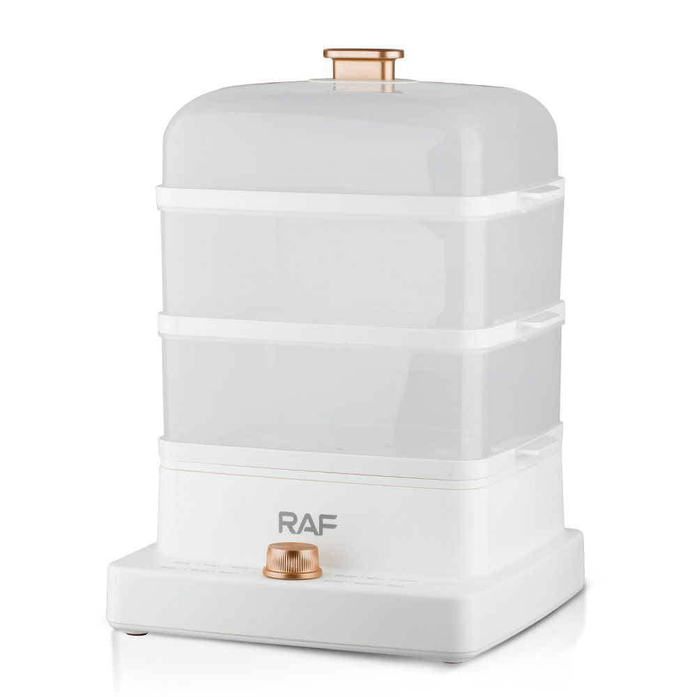 Three-Tier Electric Food Steamer with 12L Capacity, 1200W Fast Heating, Transparent Baskets for Simultaneous Cooking of Seafood, Meat, Vegetables, Dumplings and Desserts in Home Kitchens (White)
