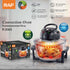 Three-in-One Visual Convection Air Fryer with 12L Large Capacity, 360° Circulating Heat, Low-Oil Cooking for Roast Chicken, Fries, Wings, Pizza and Daily Family Meals (Transparent)