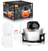 Three-in-One Visual Convection Air Fryer with 12L Large Capacity, 360° Circulating Heat, Low-Oil Cooking for Roast Chicken, Fries, Wings, Pizza and Daily Family Meals (Transparent)