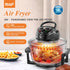 Three-in-One Visual Convection Air Fryer with 12L Large Capacity, 360° Circulating Heat, Low-Oil Cooking for Roast Chicken, Fries, Wings, Pizza and Daily Family Meals (Transparent)