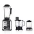 3-in-1 Multifunctional Electric Blender with Stainless Steel Body and Three Interchangeable Jars for Juicing, Grinding, and Food Prep in the Home Kitchen (Silver)