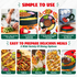 360° Rotating Taco Party Serving Set with 33oz Chocolate Fondue Warmer, Multi-Compartment Condiment Tray and Taco Holder for Family Gatherings, Game Nights and Outdoor Picnics. (Orange base, Green tray, Red lid)