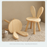 Cute Bunny Ear Solid Wood Stool for Kids, Natural Finish Children's Chair for Living Room Playroom Bedroom, Decorative Nursery Furniture (Natural)