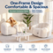 Cozy Bean Bag Sofa with Soft Corduroy Cover and High-Density Foam Filling for Living Room Bedroom Balcony Relaxation (White)