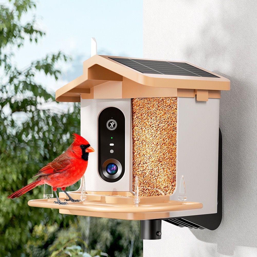 Smart Bird Feeder with 2K-4K Ultra HD AI Bird Recognition, Solar-Powered Outdoor Camera Feeder for Garden, Balcony, or Tree Mounting, Ideal for Bird Watching Enthusiasts and Backyard Wildlife Lovers (4K, Green)