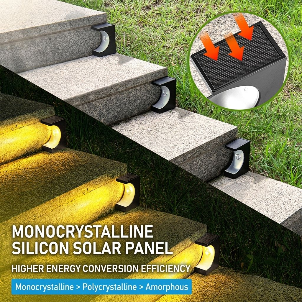 Solar Crescent Moon Step Light with Monocrystalline Silicon Panel, ABS & PS Construction, IP65 Waterproof, 3000K Warm White or 6000K Cool White Options for Outdoor Garden Paths, Driveways, and Wooden Deck Stairs (12PCS, Warm White Light)