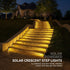 Solar Crescent Moon Step Light with Monocrystalline Silicon Panel, ABS & PS Construction, IP65 Waterproof, 3000K Warm White or 6000K Cool White Options for Outdoor Garden Paths, Driveways, and Wooden Deck Stairs (24PCS, Cool White Light)