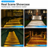 Solar Crescent Moon Step Light with Monocrystalline Silicon Panel, ABS & PS Construction, IP65 Waterproof, 3000K Warm White or 6000K Cool White Options for Outdoor Garden Paths, Driveways, and Wooden Deck Stairs (24PCS, Cool White Light)