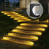 Solar Crescent Moon Step Light with Monocrystalline Silicon Panel, ABS & PS Construction, IP65 Waterproof, 3000K Warm White or 6000K Cool White Options for Outdoor Garden Paths, Driveways, and Wooden Deck Stairs (24PCS, Warm White Light)