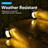 Solar Crescent Moon Step Light with Monocrystalline Silicon Panel, ABS & PS Construction, IP65 Waterproof, 3000K Warm White or 6000K Cool White Options for Outdoor Garden Paths, Driveways, and Wooden Deck Stairs (24PCS, Warm White Light)