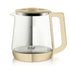 Multifunctional Electric Glass Kettle with Stainless Steel Base for Tea, Soup, Porridge, and Baby Food, 1.5L Capacity, 24-Hour Preset, Ideal for Home and Office Use (Beige)