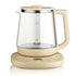 Multifunctional Electric Glass Kettle with Stainless Steel Base for Tea, Soup, Porridge, and Baby Food, 1.5L Capacity, 24-Hour Preset, Ideal for Home and Office Use (Beige)