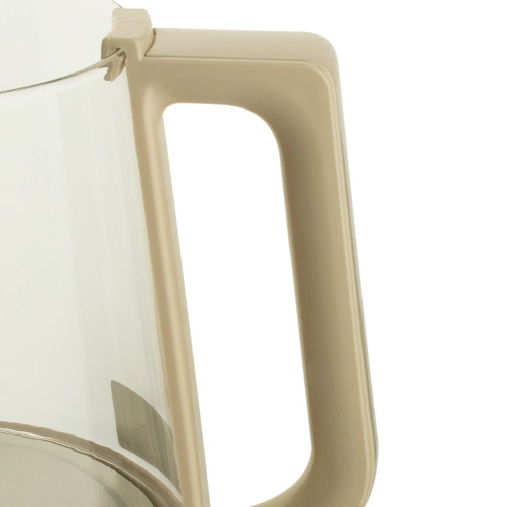 Multifunctional Electric Glass Kettle with Stainless Steel Base for Tea, Soup, Porridge, and Baby Food, 1.5L Capacity, 24-Hour Preset, Ideal for Home and Office Use (Beige)