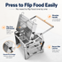 Foldable Portable Flip BBQ Grill and Fire Pit, 304 Stainless Steel Outdoor Camping Picnic Garden Barbecue Stove with Wooden Handle and Storage Bag (Silver)