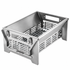 Foldable Portable Flip BBQ Grill and Fire Pit, 304 Stainless Steel Outdoor Camping Picnic Garden Barbecue Stove with Wooden Handle and Storage Bag (Silver)