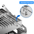 Portable Double-Sided Flip Charcoal Grill with 304 Stainless Steel Body and Wooden Handles for Outdoor Camping Picnics Park Parties and Garden Barbecues (A)