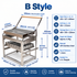 Portable Double-Sided Flip Charcoal Grill with 304 Stainless Steel Body and Wooden Handles for Outdoor Camping Picnics Park Parties and Garden Barbecues (B)