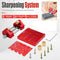 Adjustable Honing Guide Tool Set for Woodworking Chisels and Plane Blades with Rolling Base Angle Setting Plate and Multi-Angle Gauge for Sharpening Precision (Red)
